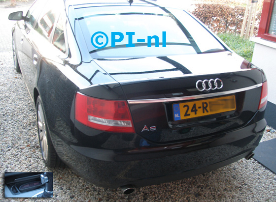 Parkeersensoren ingebouwd door PI-nl in een Audi A6 (V6 diesel) uit 2005. De display (set A 2013) werd in de afsluitbare asbak gemonteerd.