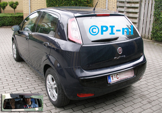 Parkeersensoren ingebouwd door PI-nl in een Fiat Punto Evo uit 2011. De display (set C 2015) is de spiegeldisplay.