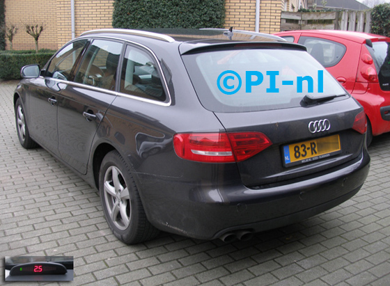 Parkeersensoren ingebouwd door PI-nl in een Audi A4 Avant uit 2011 met canbus. De display (set A 2016) werd linksvoor bij de a-stijl gemonteerd.