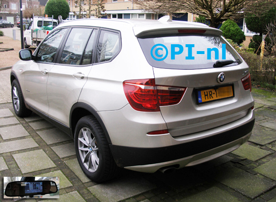Parkeersensoren (set F 2015) ingebouwd door PI-nl in een BMW X3 met canbus uit 2011. De spiegeldisplay is van de set met kentekenplaatcamera en sensoren. De sensoren werden antraciet gespoten.