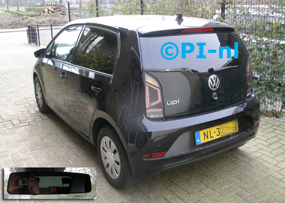 Parkeersensoren ingebouwd door PI-nl in een Volkswagen Up! - Move Up! met canbus uit 2017. De display (set C 2017) is de spiegeldisplay.