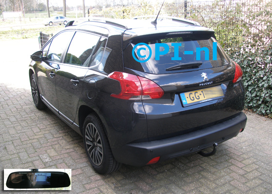 Parkeersensoren (set D 2019) ingebouwd door PI-nl in een Peugeot 2008 met canbus uit 2015. De spiegeldisplay is van de set met bumpercamera en sensoren.