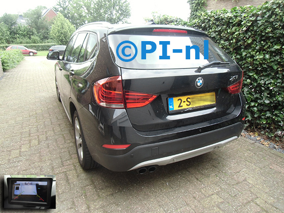 Parkeersensoren (set D 2024) ingebouwd door PI-nl in een BMW X1 met canbus uit 2013. De monitor is van de set met bumpercamera en sensoren.