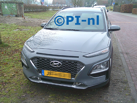 Parkeersensoren (set E 2026) ingebouwd door PI-nl in de voorbumper van een Hyundai Kona uit 2020. De pieper werd voorin verstopt.