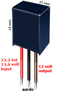 Parkeersensoreninbouwen.nl: stroomomvormer / mini dc-dc-converter, van 13,5 tot 24 volt omvormen naar 12 volt.